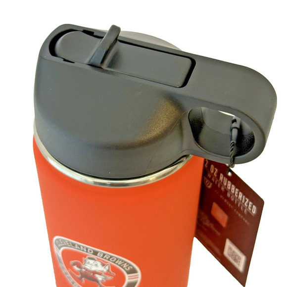 Cleveland Browns Tumbler Water Bottle 22 oz Orange NFL Football Stainless Rubber - Picture 3 of 4